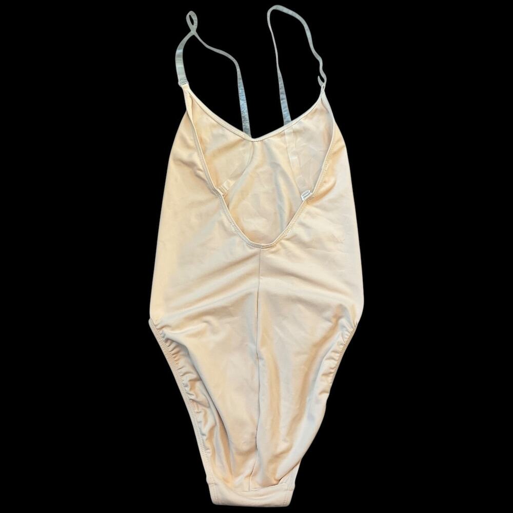 NWOT Capezio Nude Camisole-Style Leotard with Clear Transition Straps Sz Medium - Picture 6 of 8